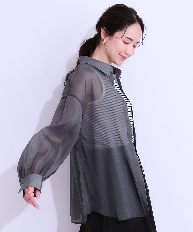 シューラルー(SHOO・LA・RUE/Cutie Blonde)の大人の上品なシアー感 オーガンジー シアーシャツ6