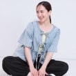 シューラルー(SHOO・LA・RUE/Cutie Blonde)の【前後2WAY/セットアップ可】ライトオンスデニム ペプラムリボントップス ブルー(091)