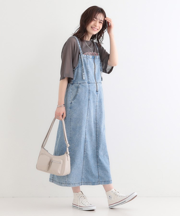 シューラルー(SHOO・LA・RUE/Cutie Blonde)の【S-LL/セットアップ可】ライトオンスデニム ZIPキャミワンピース1
