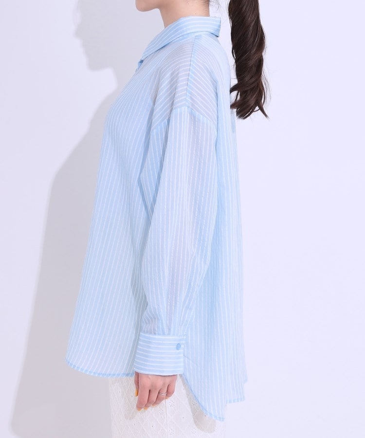 シューラルー(SHOO・LA・RUE/Cutie Blonde)の大人の抜け感コーデに シアーストライプ BIGシャツ14