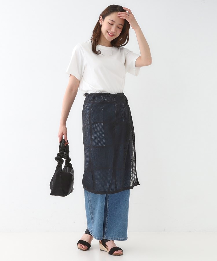 シューラルー(SHOO・LA・RUE/Cutie Blonde)のパッチワーク風ニット 巻きスカート3