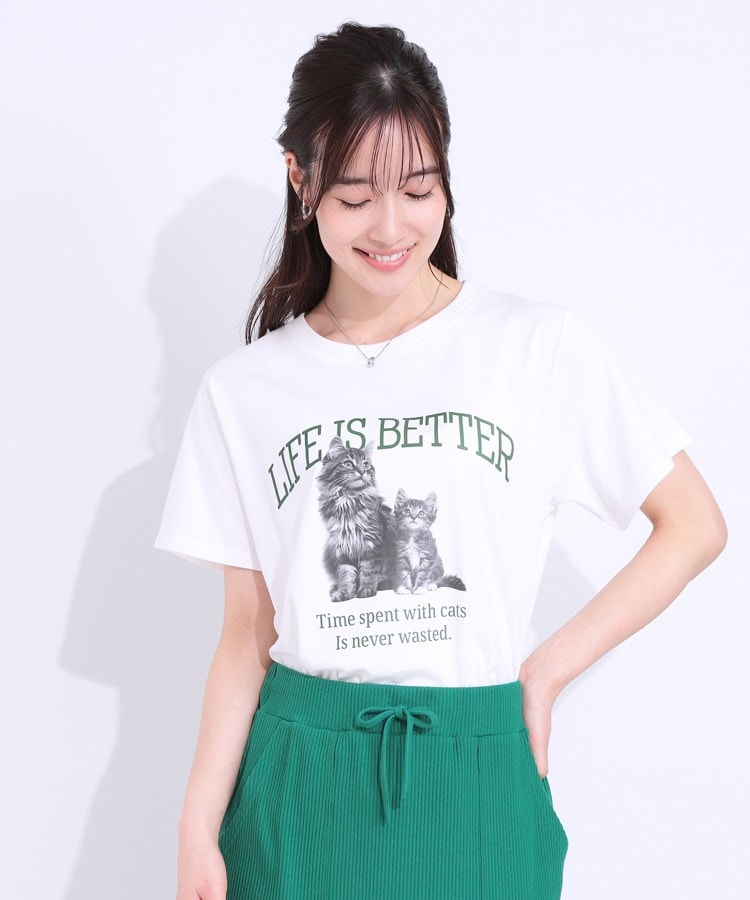 シューラルー(SHOO・LA・RUE/Cutie Blonde)の【洗える/S-LL】選べる3柄 ベーシックプリントTシャツ9