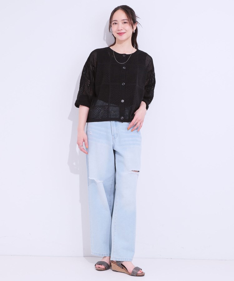 シューラルー(SHOO・LA・RUE/Cutie Blonde)の柄コード刺繍アソート メッシュ2WAYカーデ12