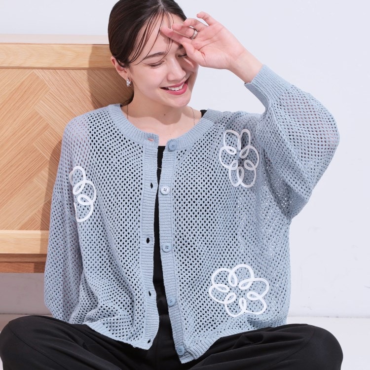 シューラルー(SHOO・LA・RUE/Cutie Blonde)の柄コード刺繍アソート メッシュ2WAYカーデ カーディガン/ボレロ