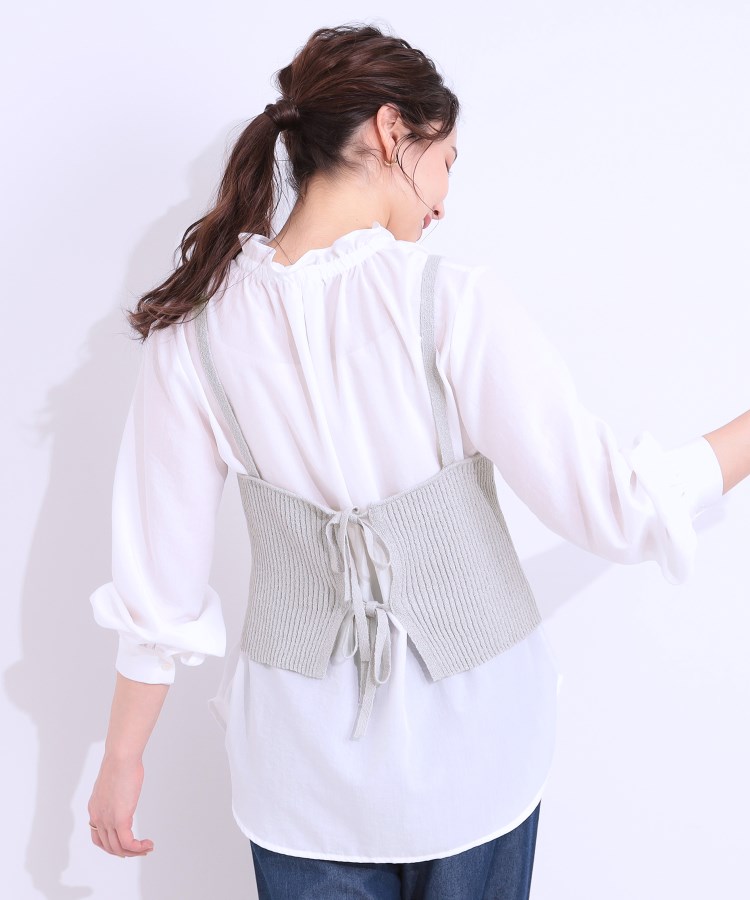 2点セット】ラメニットキャミ&ロゴTシャツ(トップス+インナー 2点セット】ラメニットキャミ&ロゴTシャツ(トップス+インナー