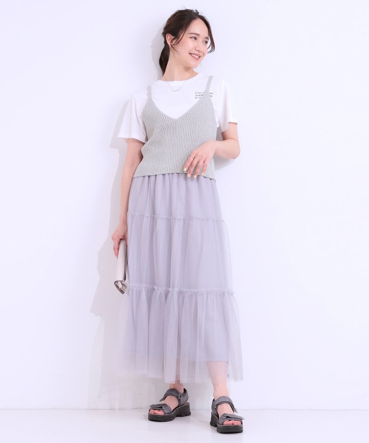 シューラルー(SHOO・LA・RUE/Cutie Blonde)の【S-LL/2点セット】ラメニットキャミ＆ロゴTシャツ16