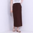 シューラルー(SHOO・LA・RUE/Cutie Blonde)の【S-LL】ウエストゴムで楽ちん カットリブナロースカート ブラウン(043)