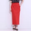 シューラルー(SHOO・LA・RUE/Cutie Blonde)の【S-LL】ウエストゴムで楽ちん カットリブナロースカート オレンジ(067)