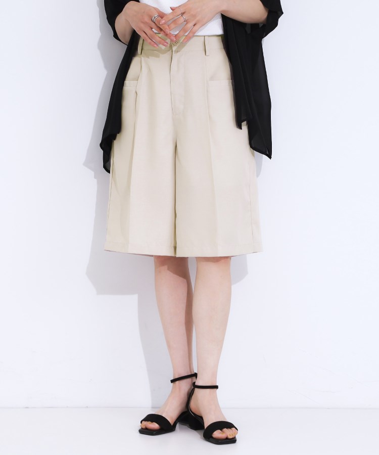 シューラルー(SHOO・LA・RUE/Cutie Blonde)の【S-LL】麻調 タックハーフパンツ5