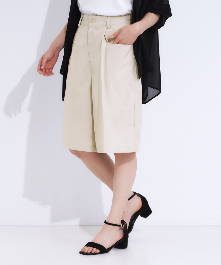シューラルー(SHOO・LA・RUE/Cutie Blonde)の【S-LL】麻調 タックハーフパンツ6