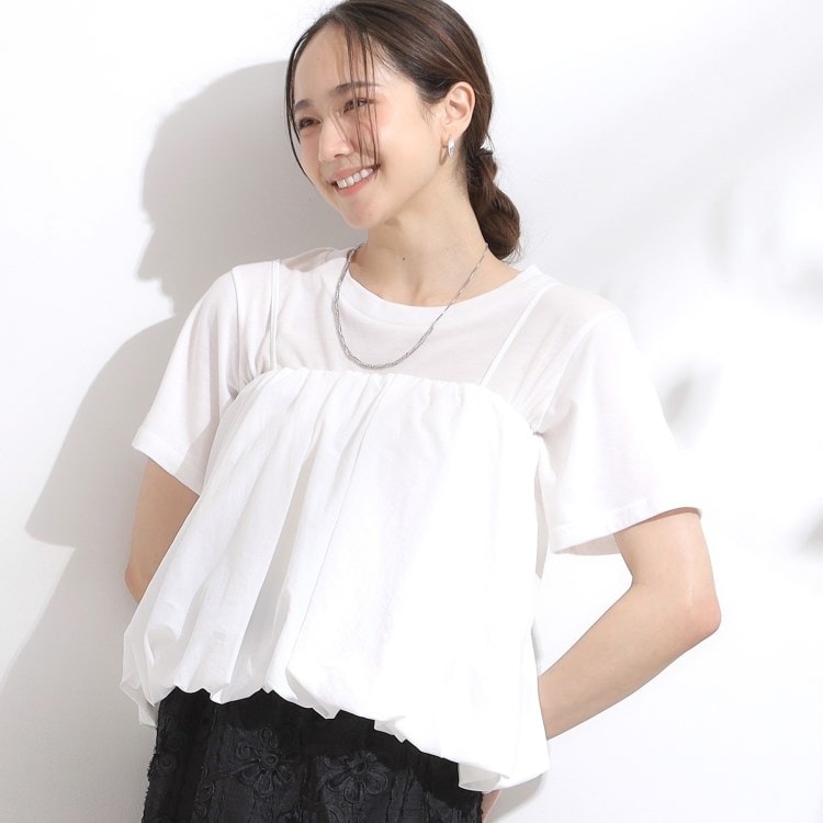 シューラルー(SHOO・LA・RUE/Cutie Blonde)の【2点セット】バルーンキャミ+Tシャツセット トップス＋インナーセット