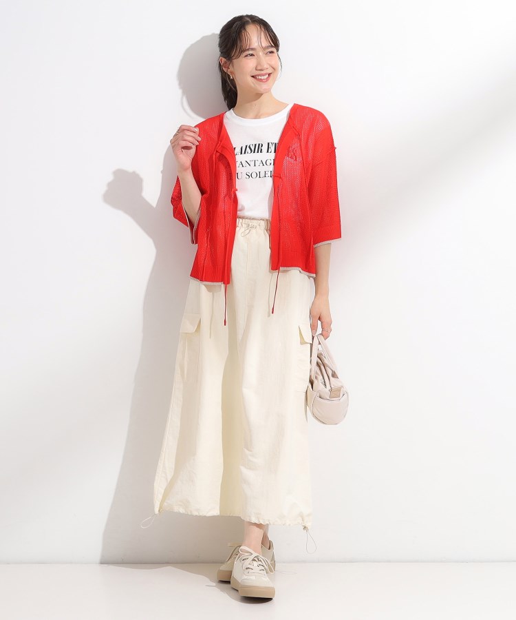 2点セット】メッシュリボン2WAYニット×フレンチスリーブTシャツ