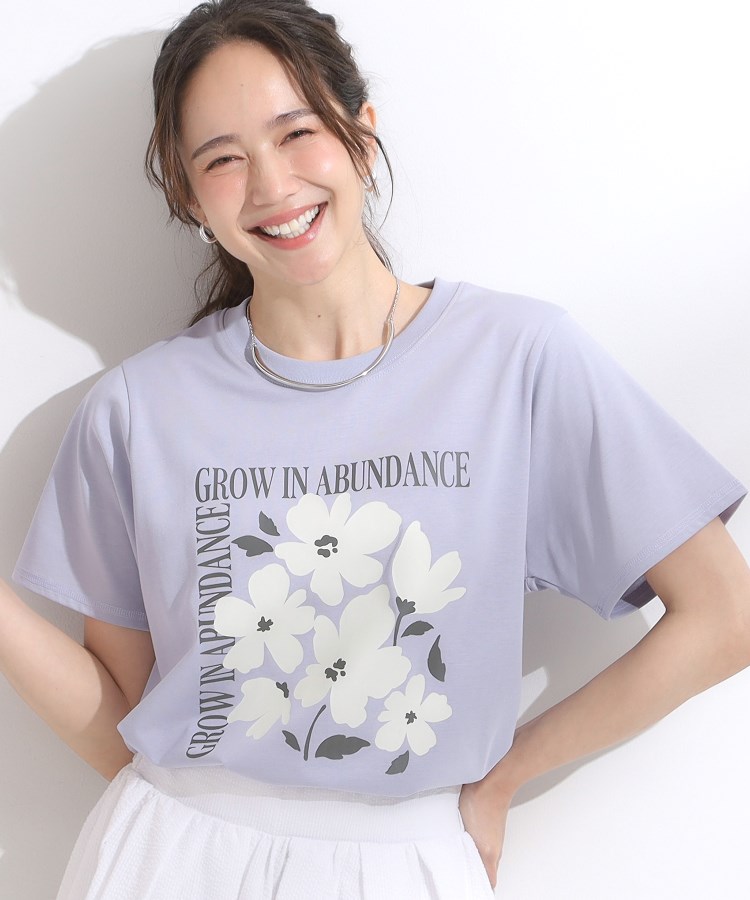 シューラルー(SHOO・LA・RUE/Cutie Blonde)の【SHOO ICE/汗染み軽減/UVカット】グラフィックアソートTシャツ ラベンダー(280)