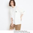 ベース コントロール レディース(BASE CONTROL LADYS)のOSAMU GOODS/オサムグッズ コラボ 胸刺繍 コットン半袖Tシャツ アイボリー(004)