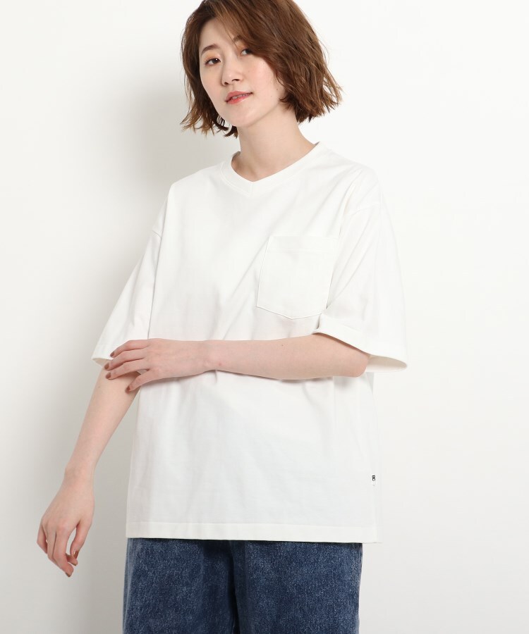 ベース コントロール レディース(BASE CONTROL LADYS)の日本製 JAPAN MADE 体温調整加工 コットン半袖Tシャツ オフホワイト(103)