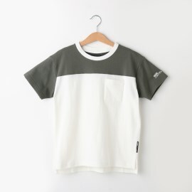 ベース コントロール(キッズ)(BASE CONTROL(Kids))の異素材バイカラーデザイン コットン半袖Tシャツ Ｔシャツ