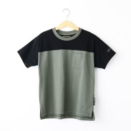 ベース コントロール(キッズ)(BASE CONTROL(Kids))の異素材バイカラーデザイン コットン半袖Tシャツ Ｔシャツ