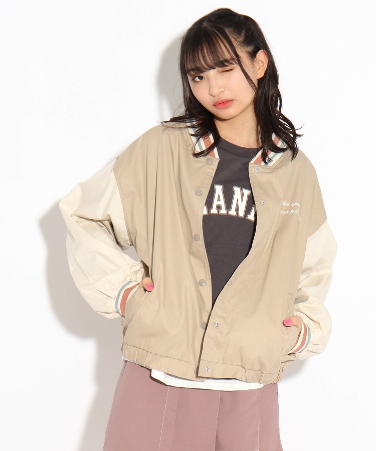 スタジャン風ブルゾン(ブルゾン/ジャンバー) | PINK-latte(ピンク ラテ)| ワールド オンラインストア | WORLD ONLINE STORE スタジャン風ブルゾン(ブルゾン/ジャンバー) | PINK-latte(ピンク ラテ)| ワールド オンラインストア | WORLD ONLINE STORE