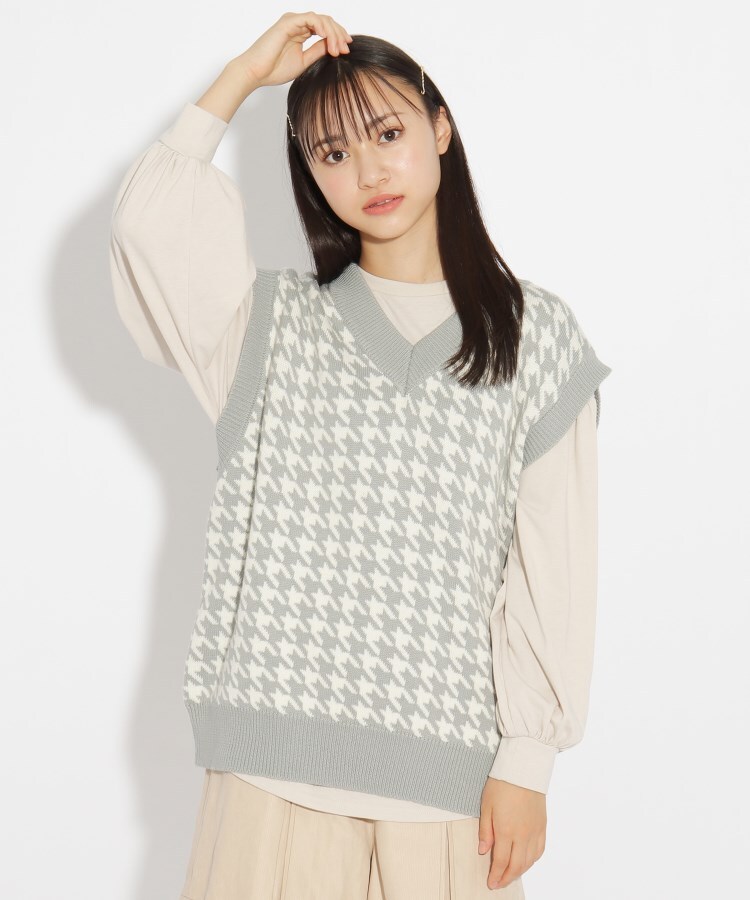 リピ 人気商品再入荷 Web限定カラー 洗える 柄ニットベスト ベスト Pink Latte ピンク ラテ ワールド オンラインストア World Online Store