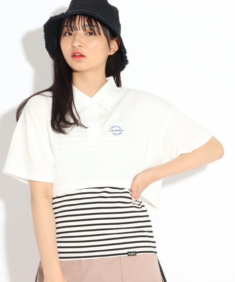 セットアイテム/ニコラ掲載商品】ショートポロTシャツ+キャミセット（トップス＋インナーセット） PINK-latte（ピンク ラテ）| ワールド  オンラインストア WORLD ONLINE STORE