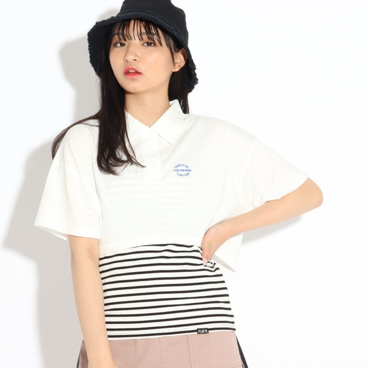 セットアイテム/ニコラ掲載商品】ショートポロTシャツ+キャミセット