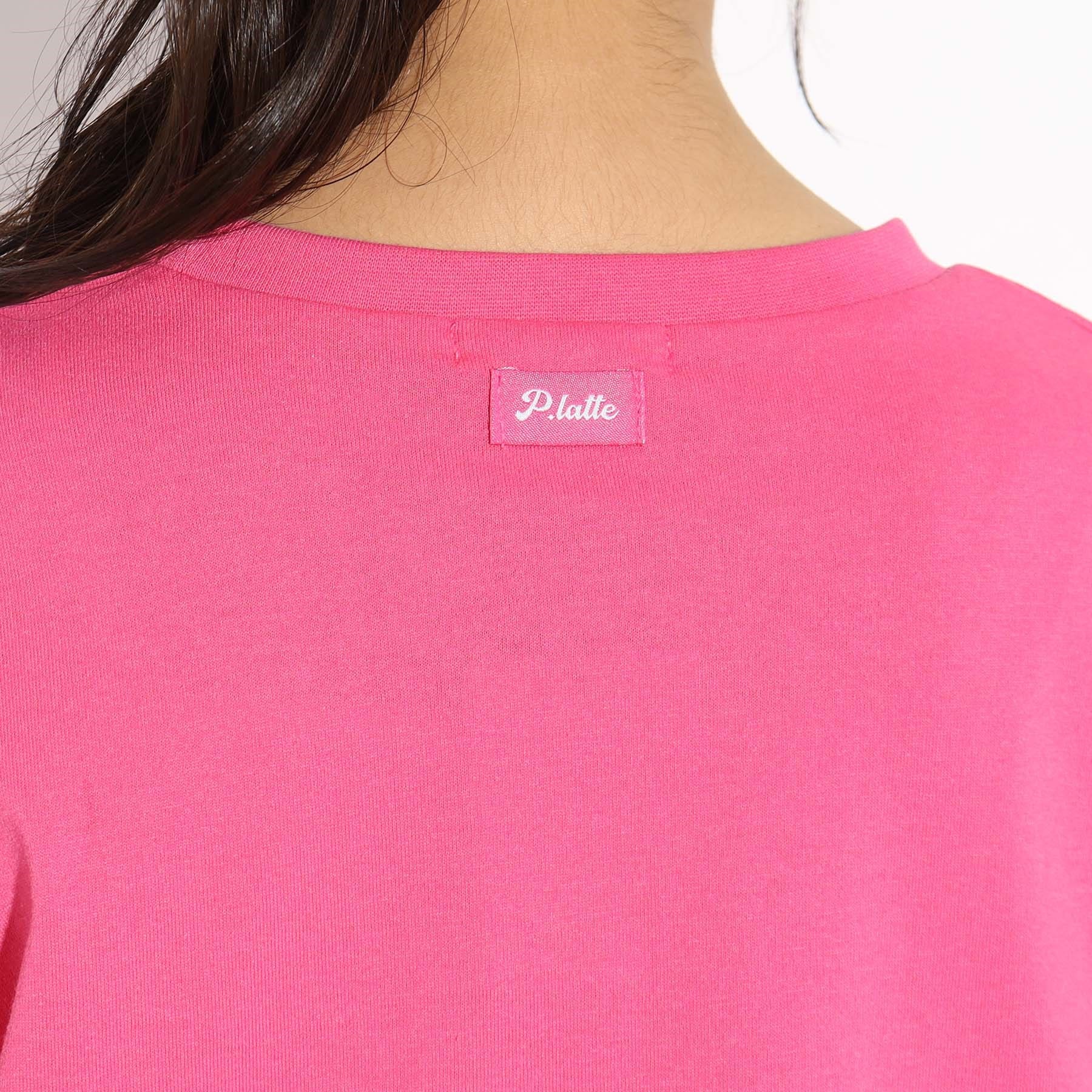 ピンク ラテ(PINK-latte)の裾シャーリングTシャツ15