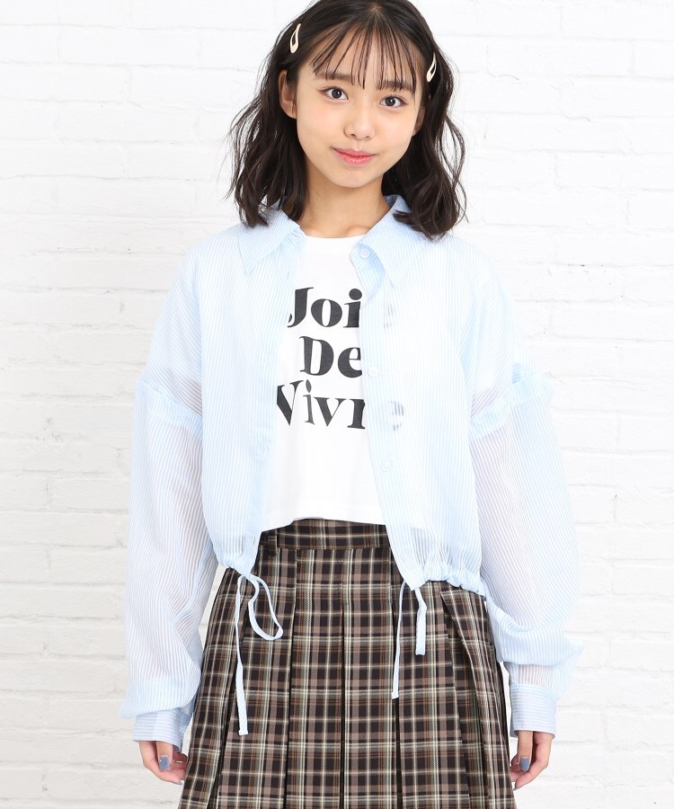2点SET】シアーストライプシャツ+TシャツSET(シャツ・ブラウス ... 【再値下げ☆】ライチ ストライプシアーシャツ