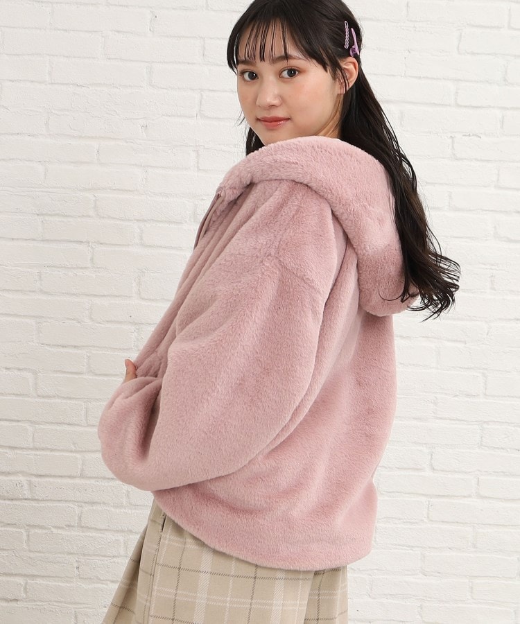 165cmサイズあり】フード付ふわふわあったかフェイクファー 165cmサイズあり】フード付ふわふわあったかフェイクファー
