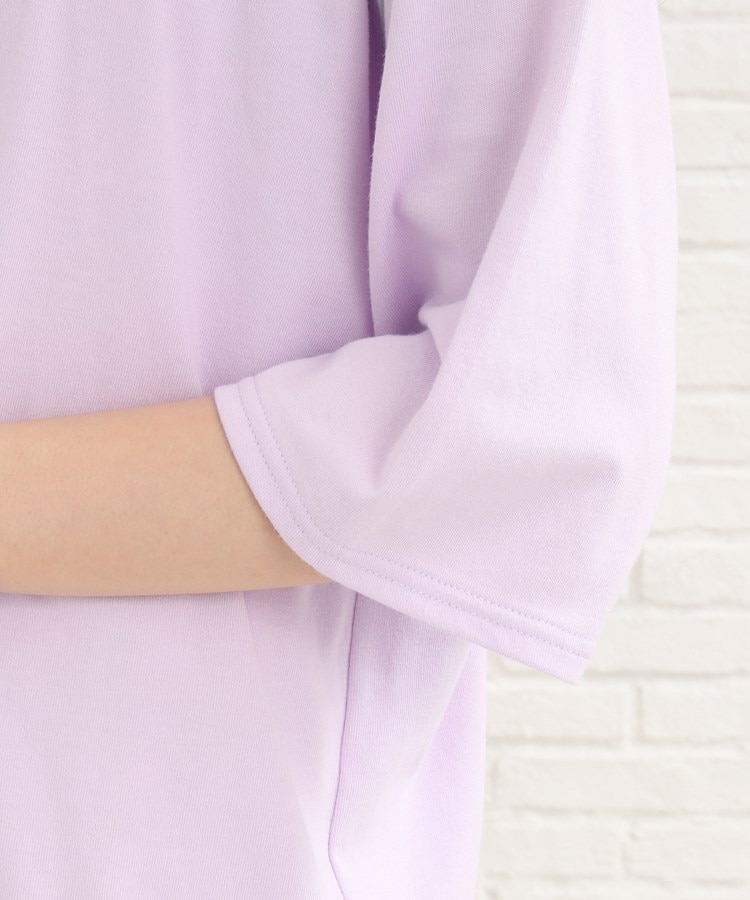 ピンク ラテ(PINK-latte)の七分袖配色パイピングTシャツ5