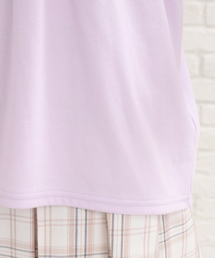 ピンク ラテ(PINK-latte)の七分袖配色パイピングTシャツ6