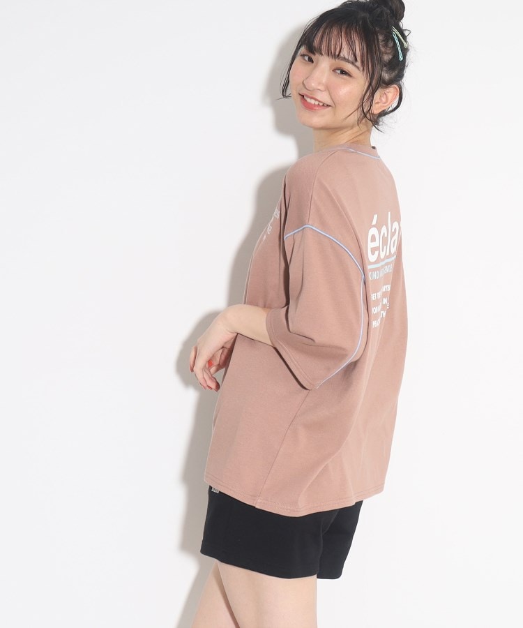 ピンク ラテ(PINK-latte)の七分袖配色パイピングTシャツ15