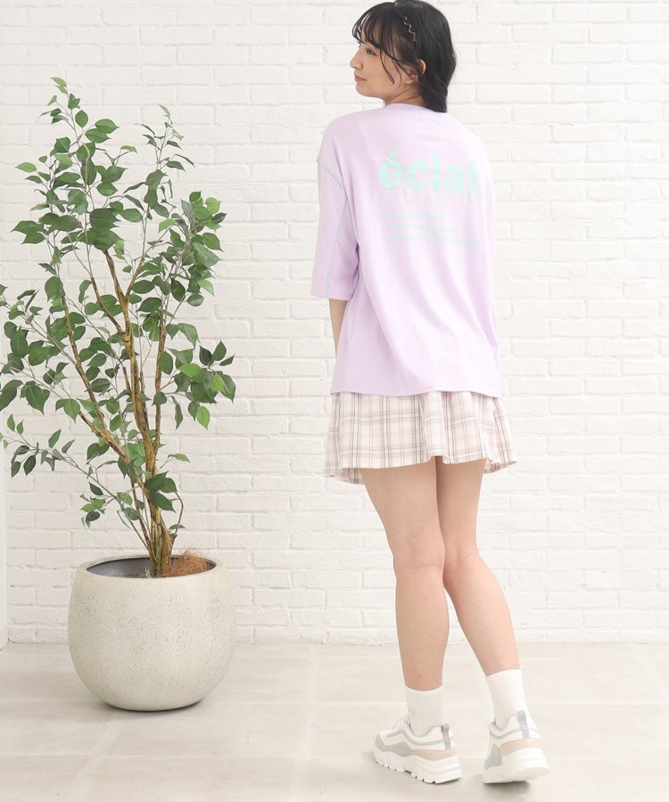 ピンク ラテ(PINK-latte)の七分袖配色パイピングTシャツ30