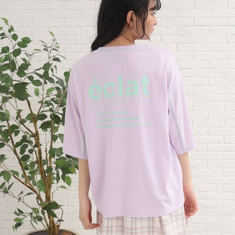 ピンク ラテ(PINK-latte)の七分袖配色パイピングTシャツ Ｔシャツ