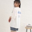 ピンク ラテ(PINK-latte)の七分袖配色パイピングTシャツ オフホワイト(003)