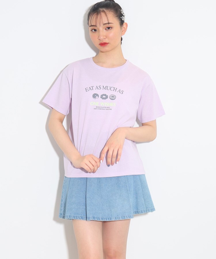 ピンク ラテ(PINK-latte)の【130cm/165cmサイズあり/プチプラアイテム】スイーツグラフィックTシャツ1