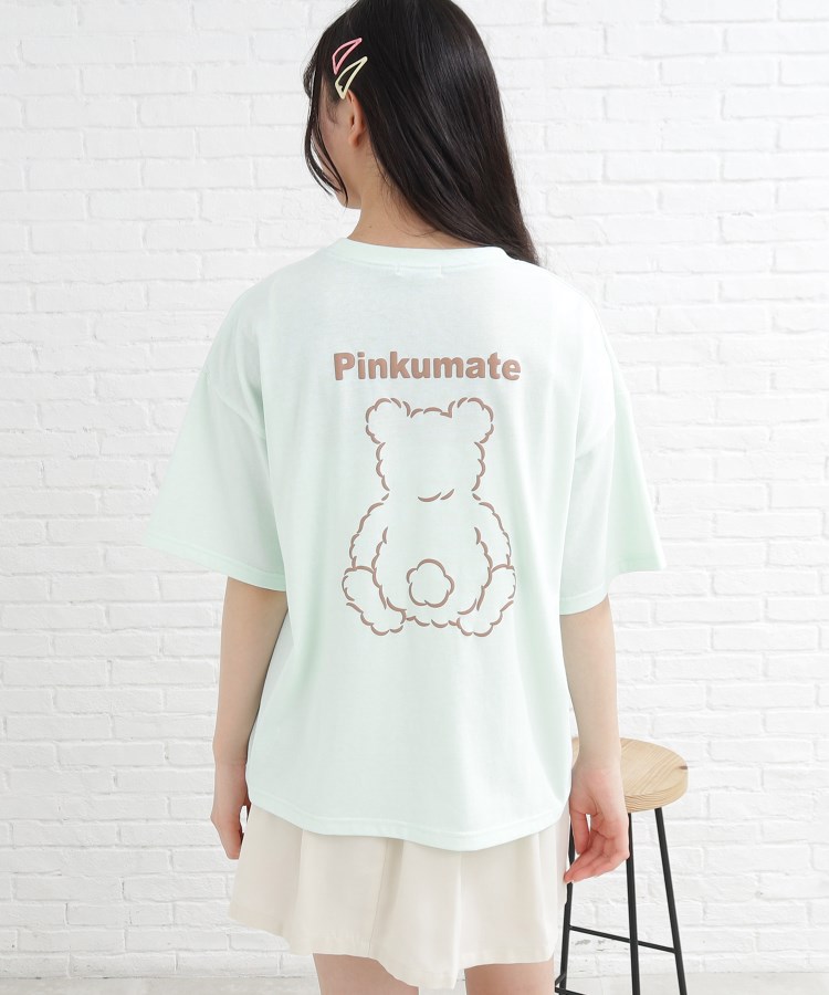 ピンク ラテ(PINK-latte)の【130cmサイズあり】バッククマちゃんTシャツ3