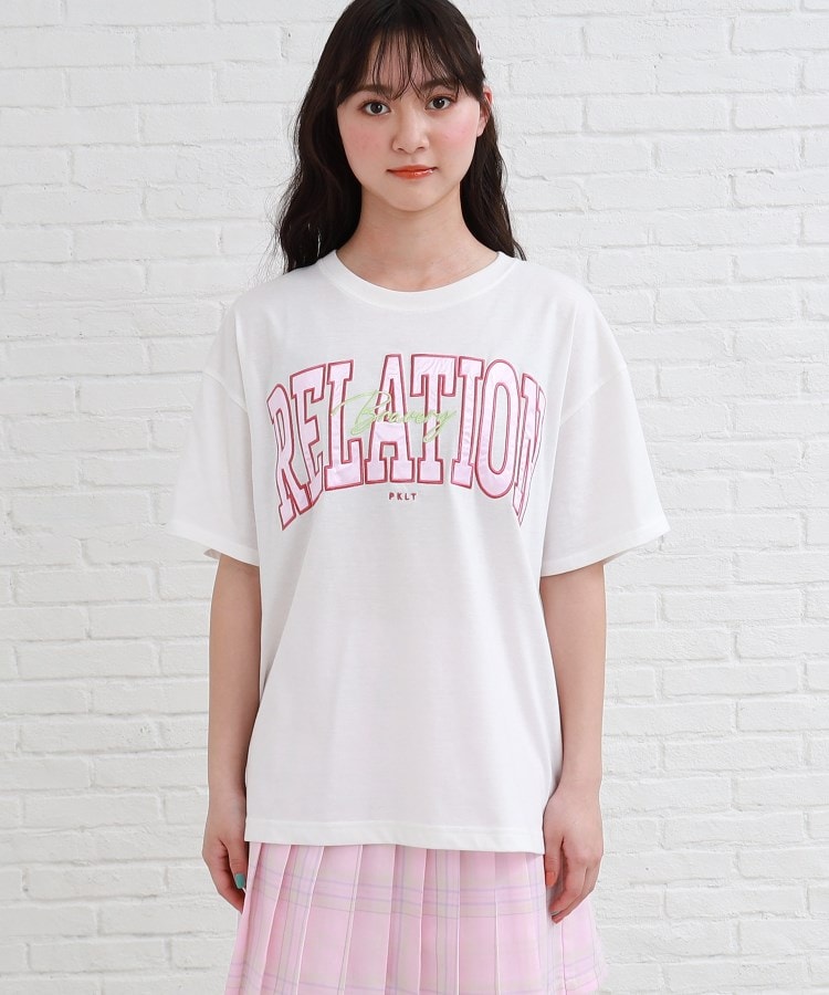 さらっと着やすい♪サテンアップリケビッグTシャツ（Ｔシャツ） | PINK