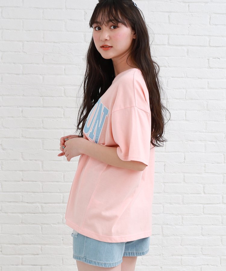 ピンク ラテ(PINK-latte)のさらっと着やすい♪サテンアップリケビッグTシャツ9