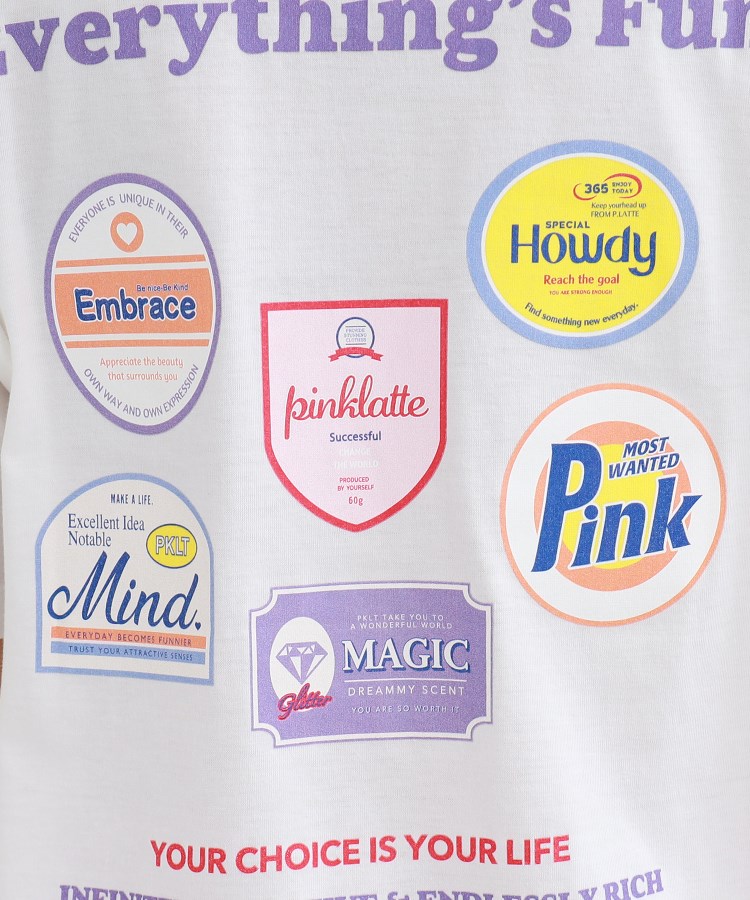 ピンク ラテ(PINK-latte)のワッペンデザインバックプリントTシャツ14