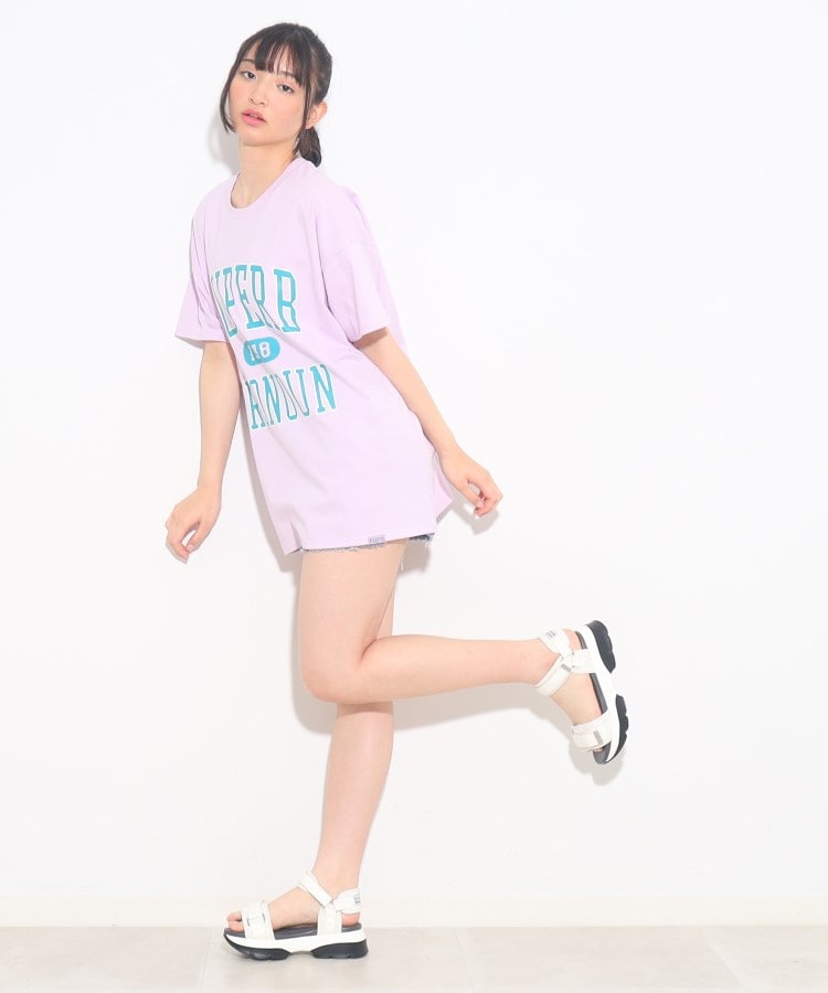 ピンク ラテ(PINK-latte)の【コットン100％/130cmサイズあり】ビッグロゴTシャツワンピース17