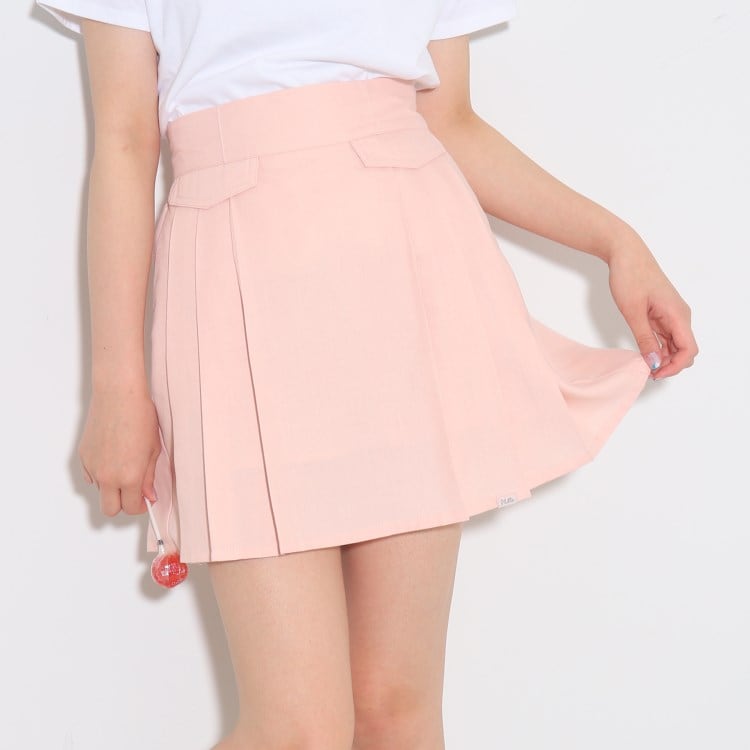 ピンク ラテ(PINK-latte)の【セットアップで着用可】韓国っぽ♪ハイウエストスカート 膝丈スカート