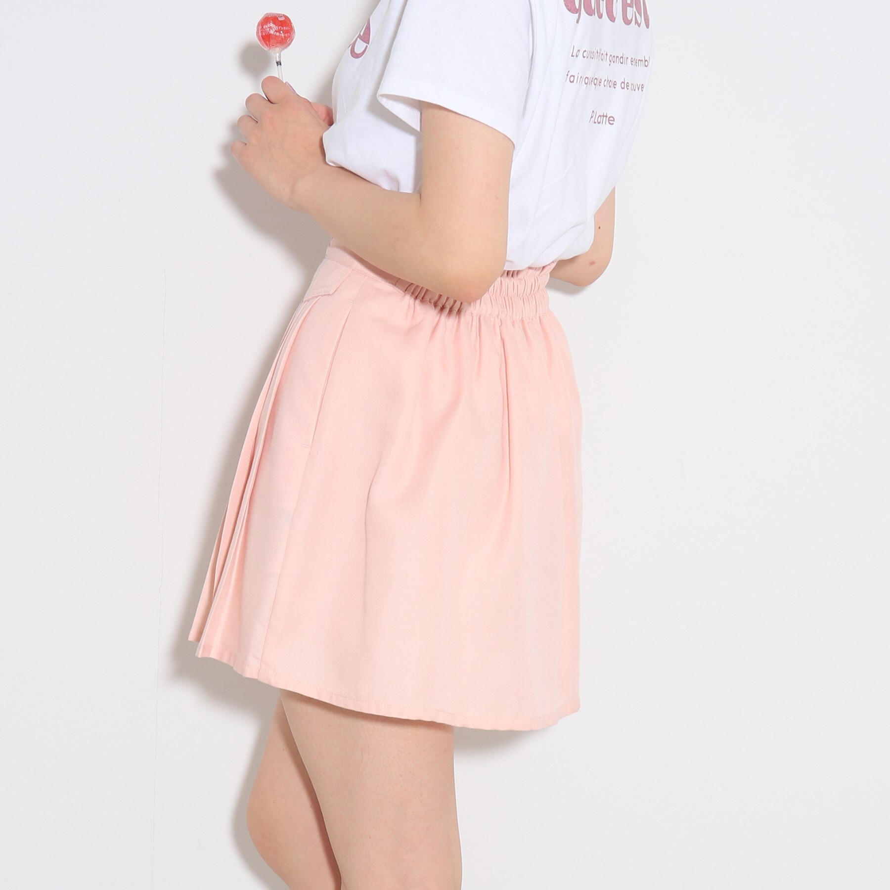 ピンク ラテ(PINK-latte)の【セットアップで着用可】韓国っぽ♪ハイウエストスカート8