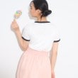 ピンク ラテ(PINK-latte)のY2K気分♪配色リンガー刺繍Tシャツ9