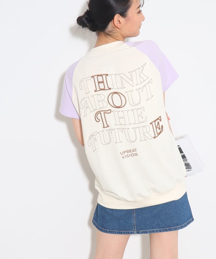 ピンク ラテ(PINK-latte)のフレンチスリーブ配色チュニックTシャツ17