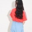 ピンク ラテ(PINK-latte)の裾ドロスト袖ラインTシャツ9