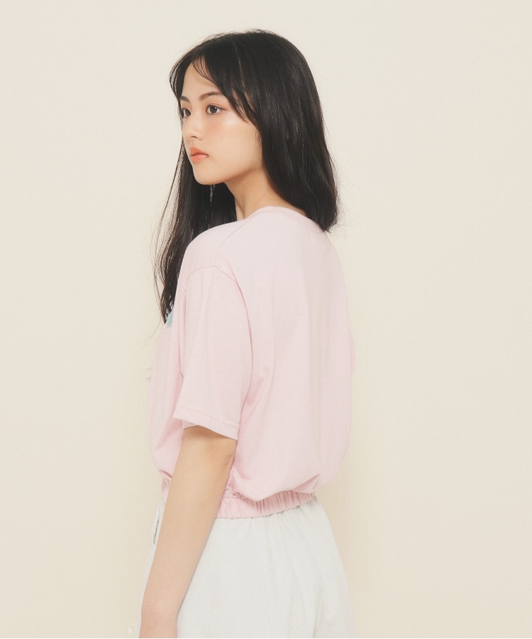 ピンク ラテ(PINK-latte)の【130cmあり】バルーンデニムロゴTシャツ10