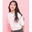 ピンク ラテ(PINK-latte)の【130cmあり】バルーンデニムロゴTシャツ オフホワイト(003)