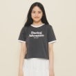 ピンク ラテ(PINK-latte)の【130cmあり】フロントロゴ袖リボンリンガーTシャツ2