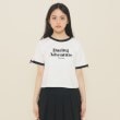 ピンク ラテ(PINK-latte)の【130cmあり】フロントロゴ袖リボンリンガーTシャツ13