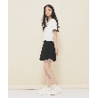 ピンク ラテ(PINK-latte)の【130cmあり】フロントロゴ袖リボンリンガーTシャツ23